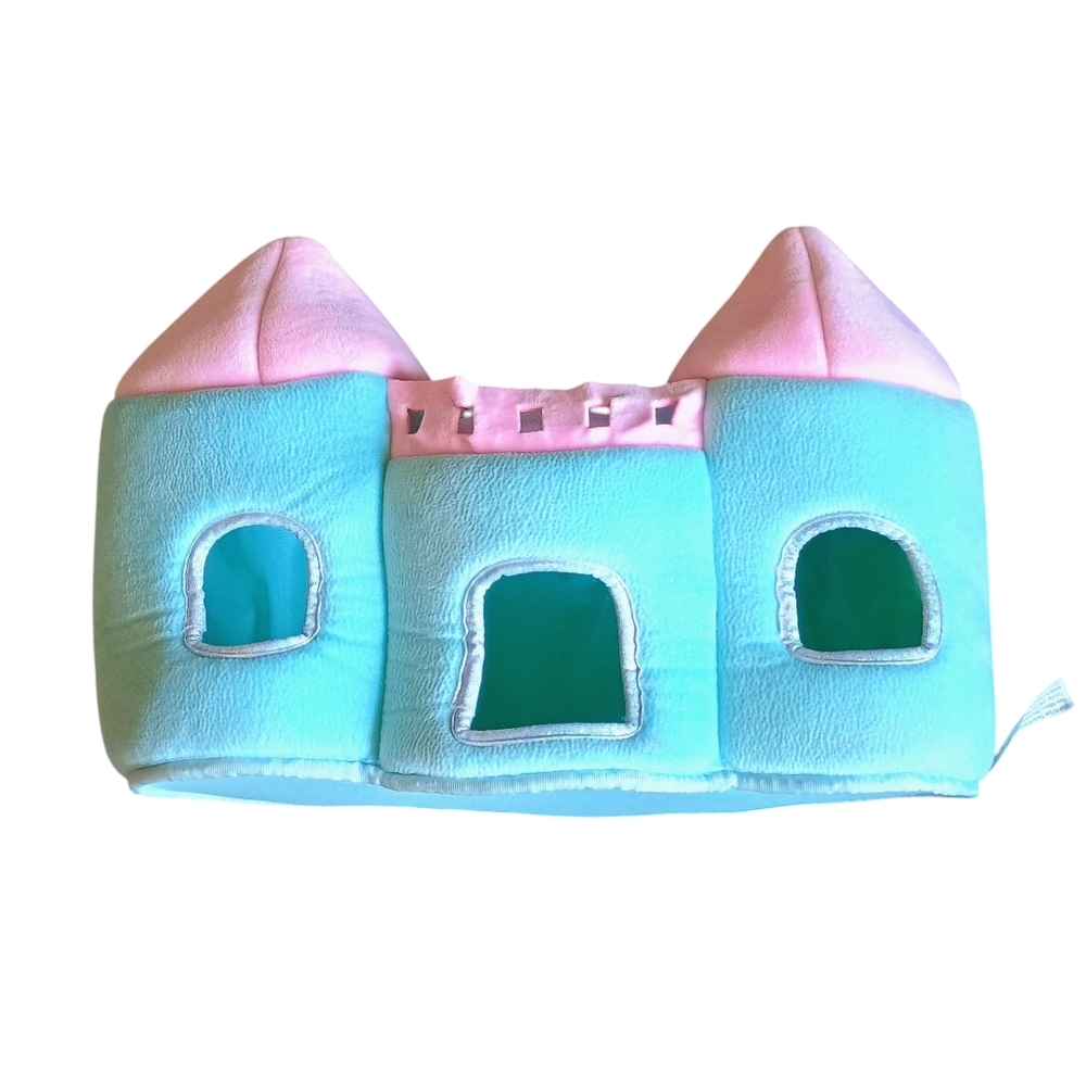 Justice Plush Stuffed Animal Castle Storage Holder - Blue And Pink